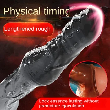 Насадка для пениса для взрослых многоразового использования, вибратор с внутренней головкой 7 см, увеличитель члена, насадка для увеличения члена с задержкой безопасной эякуляции, силикон для мужчин