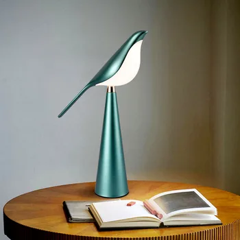 Современный креативный дизайн bird luminaria, мягкая настольная лампа из железа и акрила, домашний декор abajur, регулируемый ночник для чтения baseus