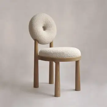 Скандинавское Дизайнерское кресло для макияжа, Роскошная мебель для гостиной, Кашемировые кресла для отдыха, обеденные стулья со спинкой в виде пончика
