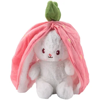Милая кукла-кролик, Подарок для детской куклы, Клубничный Кролик, превращенный в Кролика, Фруктовая Кукла, Плюшевая игрушка A