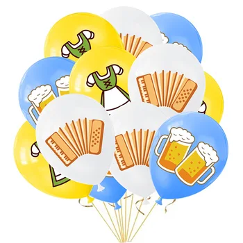 12шт Воздушные шары для мюнхенского фестиваля Октоберфест Немецкое пиво Приветствия Латексные воздушные шары для Германии Украшения для вечеринки на фестивале Октоберфест