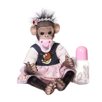 FBBD 46 см, милые куклы-орангутанги-реборн, ручная детальная роспись, Премиальный размер, черная обезьяна, коллекционная художественная кукла