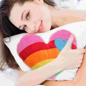 Подушка в виде сердца, плюшевая подушка в виде радуги, креативный подарок для дома, магазина, офиса, автомобиля (сердце)