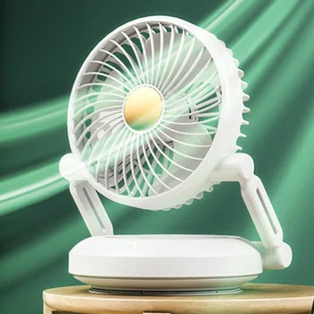 Электрический Вентилятор с 3 Скоростями Регулируемого Настольного Охлаждающего Торцевого Вентилятора 90 Автоколебательных Портативных Вентиляторов-Циркуляторов Воздуха с Ночным Освещением для Дома