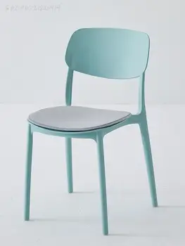 Стул домашний легкий роскошный обеденный стул в скандинавском стиле с простой современной спинкой, белый обеденный стол и стул, штабелируемый стол для спальни, табурет