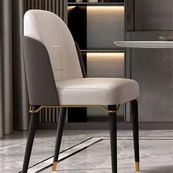 Итальянские кожаные обеденные стулья для столовой, роскошный ресторанный стул, Домашняя спинка, кухонные обеденные стулья D