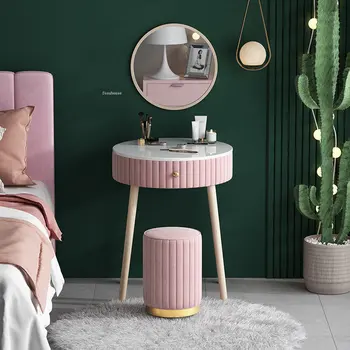 Легкие Роскошные Мини-комоды для дома Мебель для спальни Nordic Girl Туалетный столик Туалетный столик для макияжа с выдвижными ящиками Стул для макияжа GM