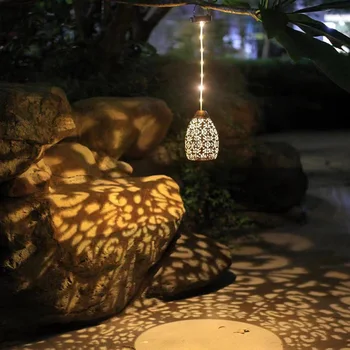 Солнечный фонарь Декоративные фонари в форме капли воды Железное искусство IP65 Водонепроницаемые осветительные украшения Домашний декор для сада